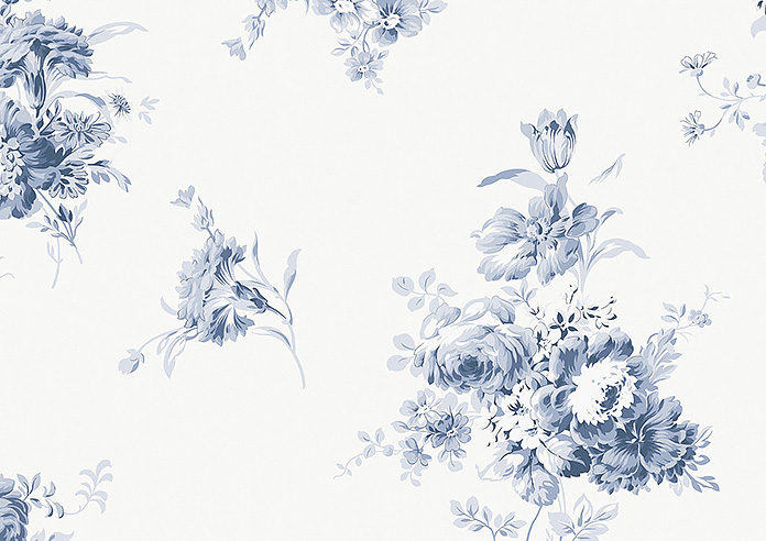 Shabby Chic by Rachel Ashwell Sunbleached Floral, China Blue - Roman Blind - Image 7